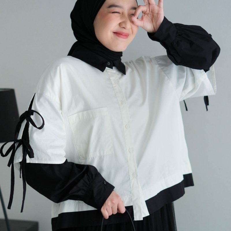 Jinju Shirt Kode 20289 Broken White-Black