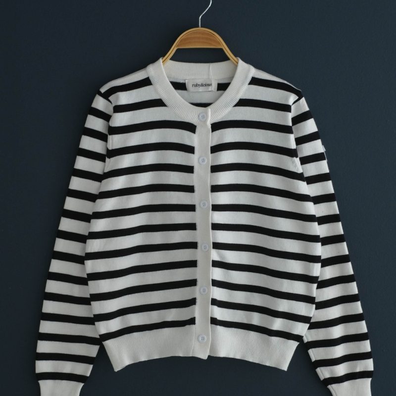 Emera Stripe Cardi Broken White
